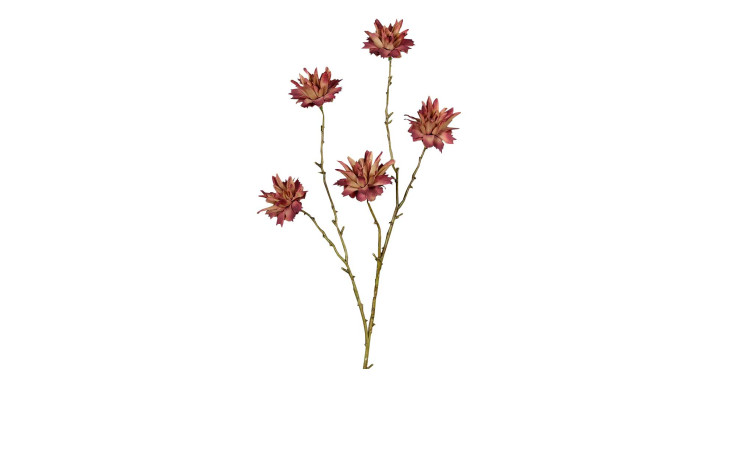 Zinnie 68 cm aus Kunststoff mit grünen Stiel und rot  rosa Blüten.