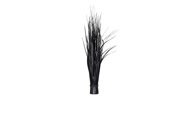 Stehgras 77 cm aus Kunststoff in schwarz mit einem schwarzen Band zugebunden.