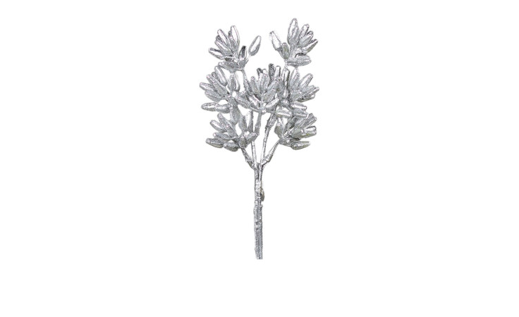Fruchtstandbund 24 cm aus Kunststoff in silber.