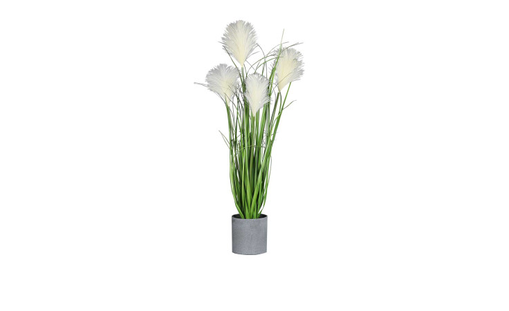 Grasarrangement 70 cm in einem grauen Pflanztopf