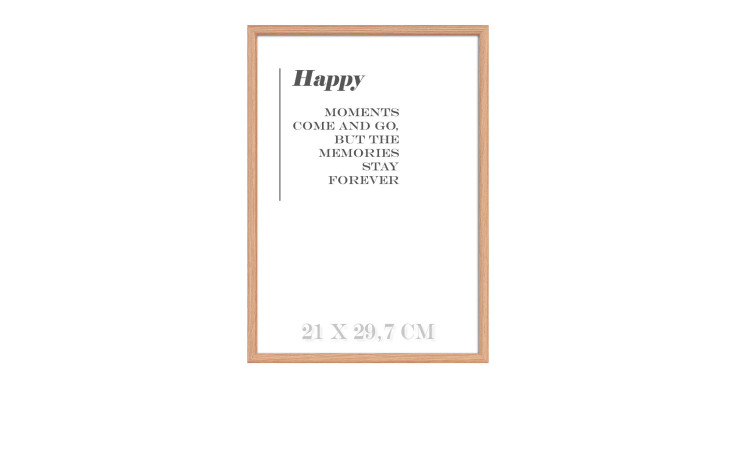 Holz-Bilderrahmen Happy 21 x 30 cm