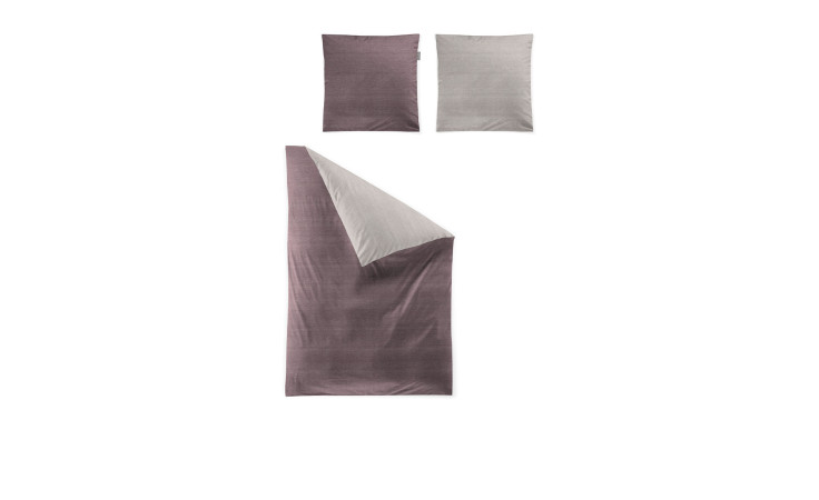 Mako-Satin Bettwäsche in der Größe 135 x 200 cm und in den Farbausführungen lila, silber