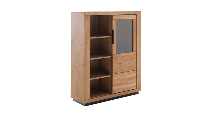 Highboard Grazia in Wildeiche schräg von der Seite.