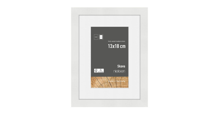 Holz-Bilderrahmen Skava 13 x 18 cm in weiß.