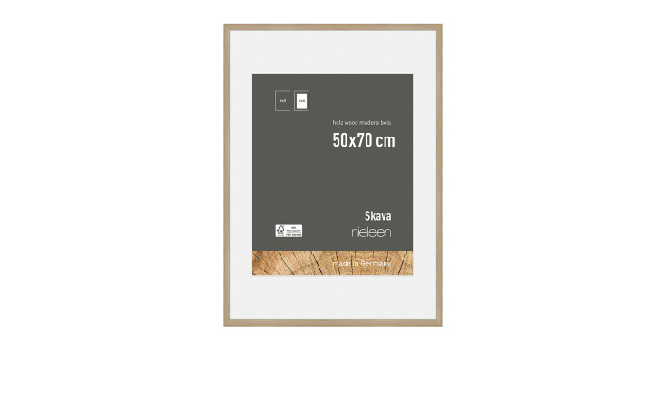 Holz-Bilderrahmen Skava 50 x 70 cm eichefarbig.