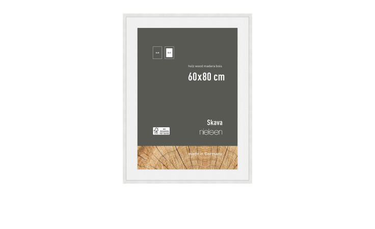 Holz-Bilderrahmen Skava 60 x 80 cm in weiß.