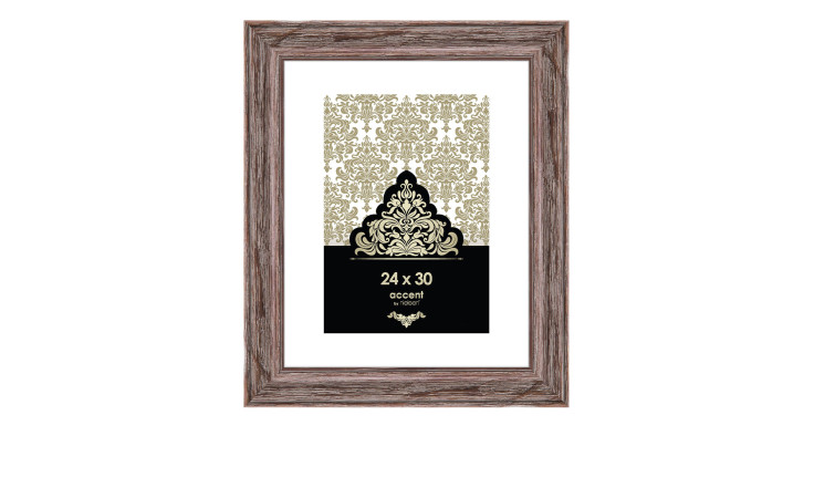 Bilderrahmen Vintage 24 x 30 cm mit einem braunen Holzrahmen und transparentem Glas.