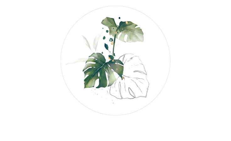 Glasbild Watercoloured Palm Leaves 30 cm, Blätter