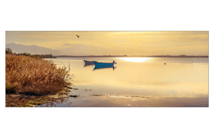 Leinwandbild Sunshine on the Lake 30 x 80 cm