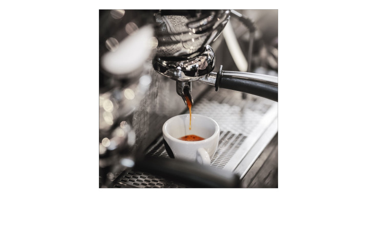 Glasbild Cafe 20 x 20 cm