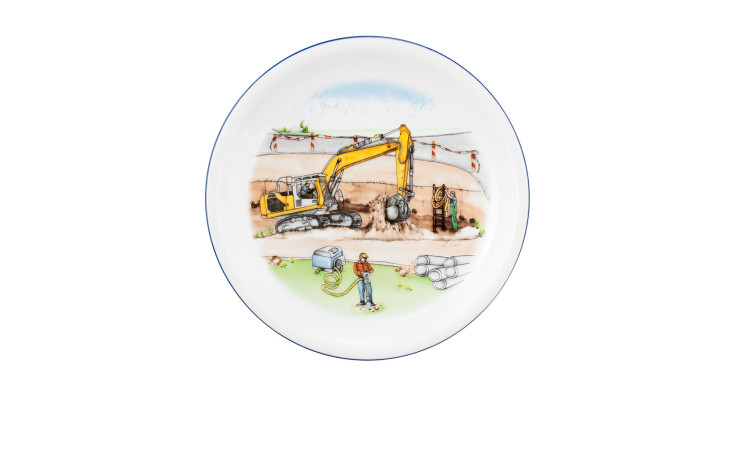 Frühststücksteller Auf der Baustelle 19 cm