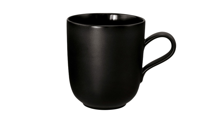 Henkelbecher Liberty 400 ml aus schwarzem Porzellan.