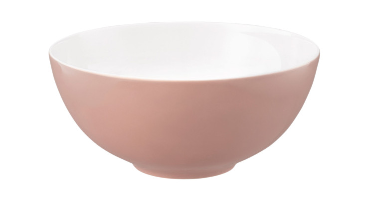 Schüssel Life 21,2 cm aus Porzellan in weiß und rosa.