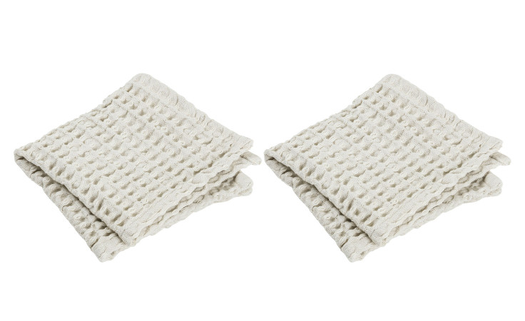 Gästehandtuch 2er-Set Caro 30 x 30 cm aus Baumwolle in beige.