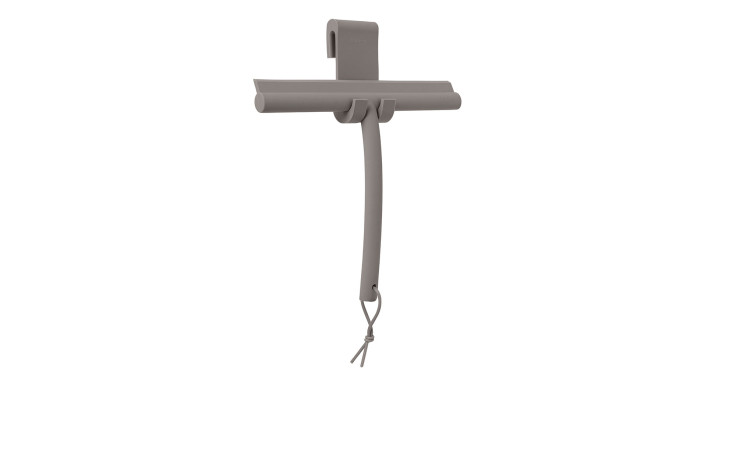 Duschabzieher Vipo 25,5 cm mit Halter aus Silikon in braun / grau.