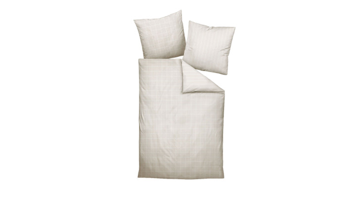 Mako-Satin Bettwäsche Kodernclassic in der Größe 135 x 200 cm und in der Farbausführung beige, kariert