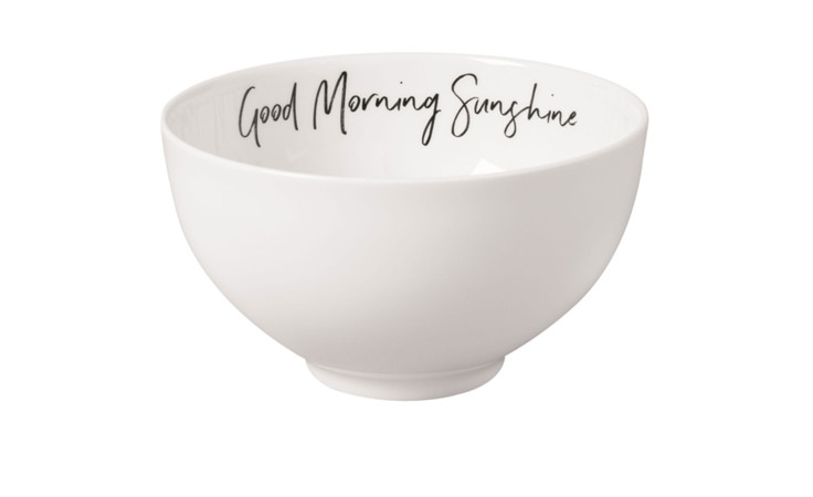 Schale Good Morning Sunshine in weiß mit schwarzer Schrift