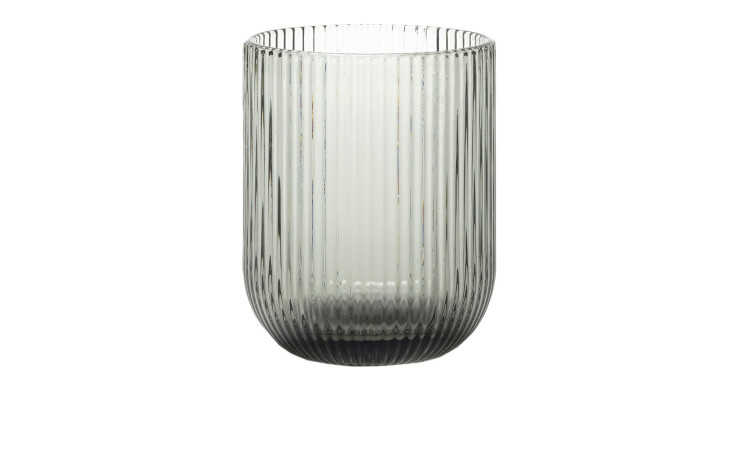 Trinkglas 280 ml in grau geriffelt.