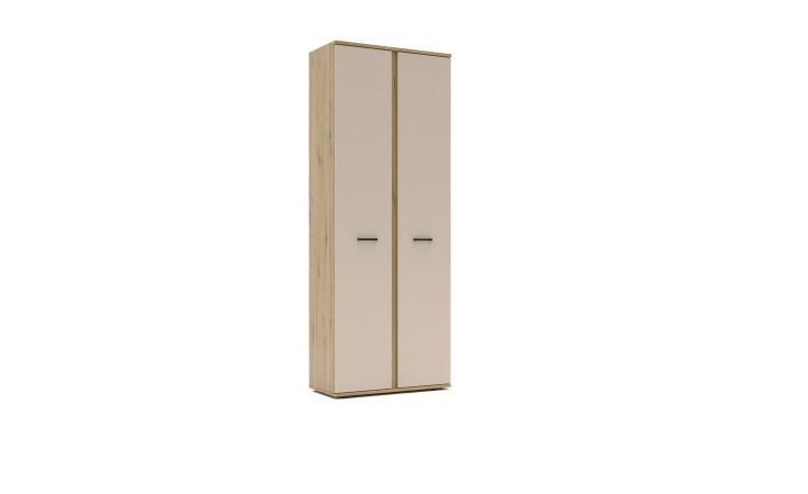 Schrank Kane in der Frontfarbe Kaschmir mit einem Korpus im Dekor Artisan Eiche