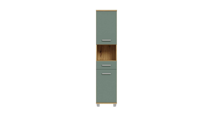 Hochschrank Venus, in der Farbausführung in Salbeigrün, Frontansicht