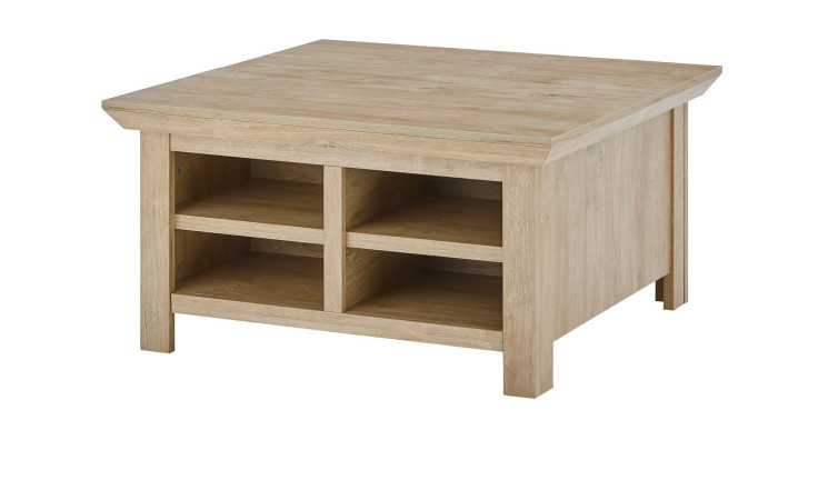 Couchtisch Cabrera in Gold Harbour Oak mit Fächern und klappbarer Platte