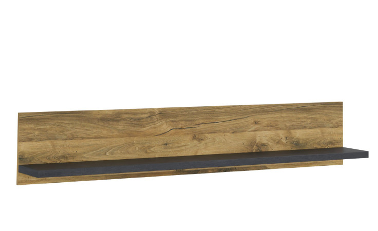 Wandboard Yola in der Farbe Hunton Eiche dekor mit 1 Ablageboden in Anthrazit