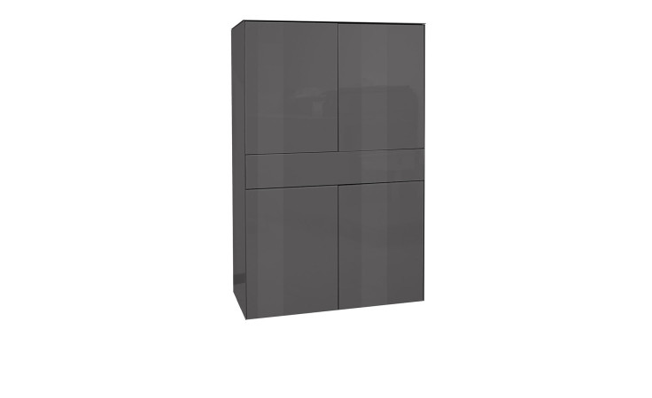 Highboard Couleur in der Farbe Anthrazit ohne Füße, Schrägansicht
