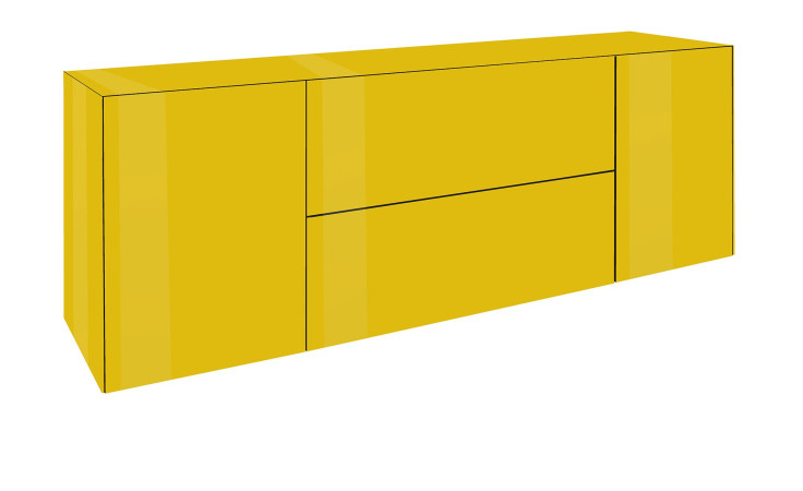 Lowboard Couleur in der Farbe Goldgelb, Schrägansicht