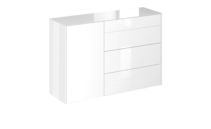 Kommode Couleur in der Farbe Ice White, Schrägansicht