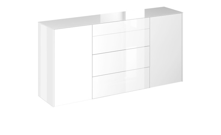 Kommode Couleur in der Farbe Ice White, Schrägansicht