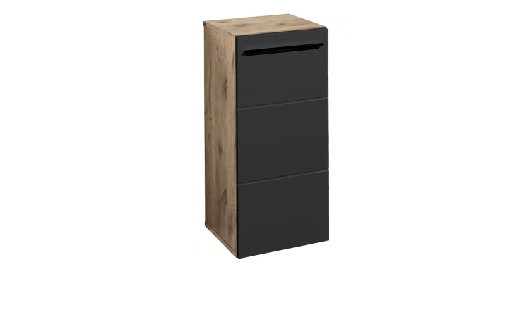 Kommode Viona mit einer Front in Schwarz matt und einem Korpus in Viking Oak