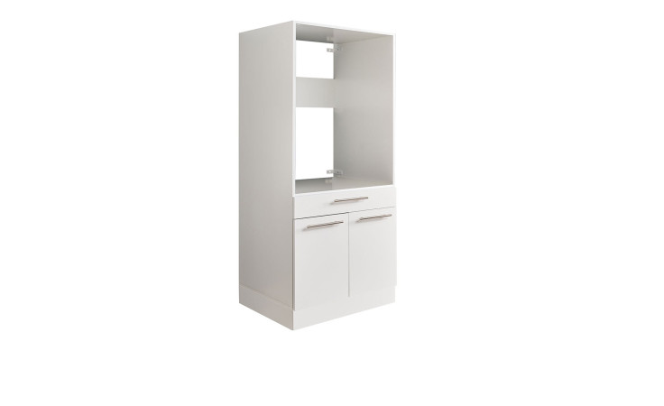 Geräteschrank Laundry in Weiß matt, mit Griffen in Chrom matt