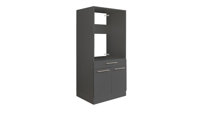 Geräteschrank Laundry in Anthrazit, mit Griffen in Chrom matt