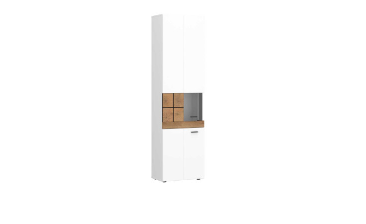 Vitrine Ornella in der Farbe Alpinweiß mit Absetzung Coast Evoke Eiche