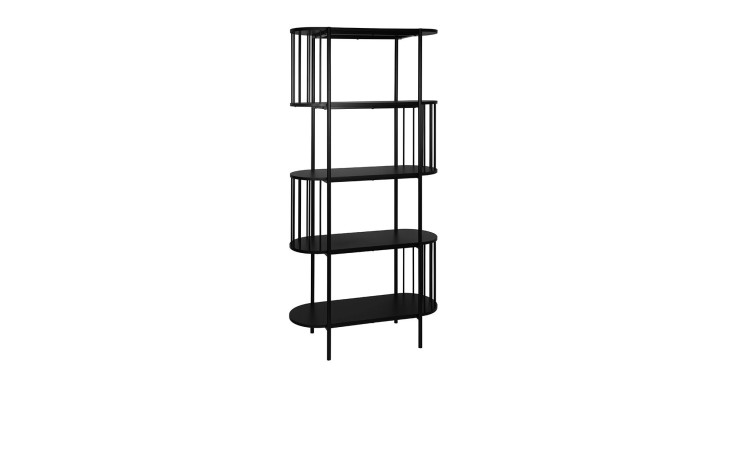 Bücherregal Adelina mit fünf Böden in schwarz