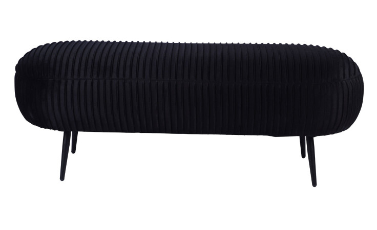 Sitzbank Milano mit Bezug aus schwarzem Velvet-Stoff und schwarzem Gestell