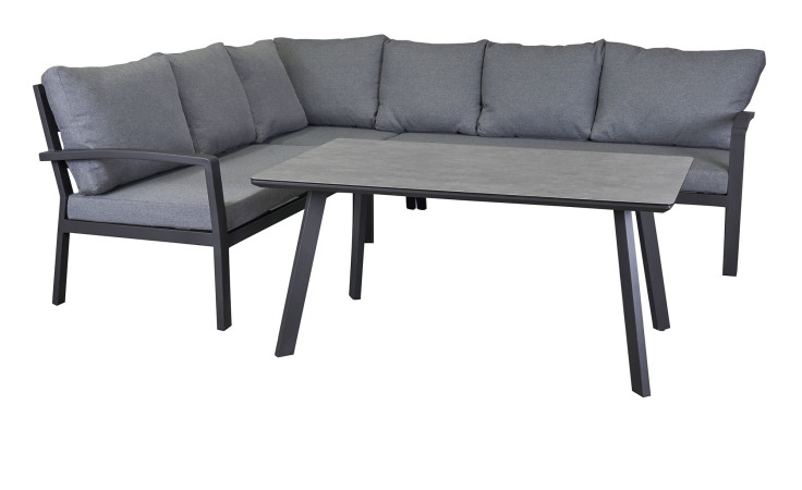 Lounge-Set Bondino in Beton-Optik und anthrazit, Tischplatte mit Keramikbeschichtung 
