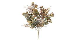 Eukalyptus-Busch 35 cm aus Kunststoff in grün mit einem braunen Verlauf.