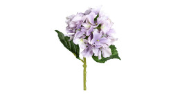 Hortensien-Pick 32 cm aus Kunststoff mit Lila Blüten und grünen Stiel und Blätter