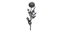 Tageteszweig 63 cm aus Kunststoff in schwarz metallic mit Absetzungen in silber.