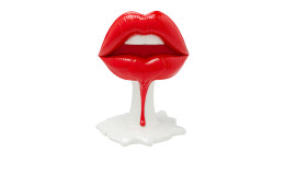 Deko-Objekt Hot Lips 25,5 cm hoch in Rot / Weiß