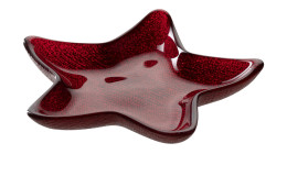 Sternschale Autentico 15cm aus rotem Kalk-Soda-Glas in einer Sternform.