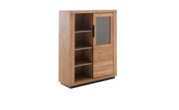 Highboard Grazia in Wildeiche schräg von der Seite.