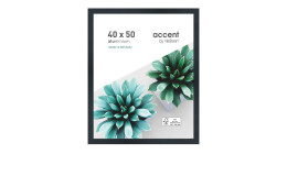 Aluminium-Bilderrahmen Star 40 x 50 cm mit einem schwarz matten Strukturrahmen und transparenten Glas.