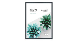 Aluminium-Bilderrahmen Star 50 x 70 cm mit einem schwarz matten Strukturrahmen und transparenten Glas.