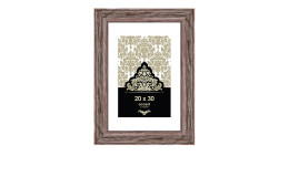 Bilderrahmen Vintage 20 x 30 cm mit einem braunen Holzrahmen und transparentem Glas.
