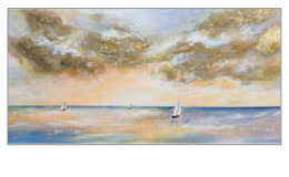 Handpainting Silence is Golden 60 x 120 cm, Meerlandchaft