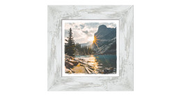 Rahmenbild Sonne am Bergsee 44 x 44 cm. Rahmenbild mit dem Thema - Bergsee.