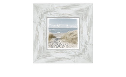 Rahmenbild Oase der Sinne 34 x 34 cm. Rahmenbild mit dem Thema - Strand und Meer.