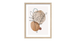Rahmenbild Line-Art Leaves 33 x 43 cm